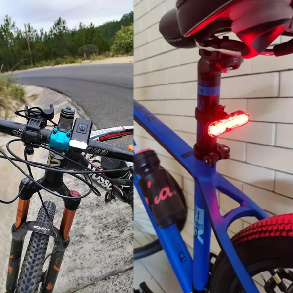 USB genopladeligt LED cykellyssæt med vandtæt og høj lysstyrke