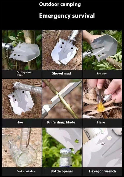 Ultieme tactische opvouwbare schop – 16-in-1 survival- en camping multitool