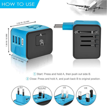 Ultimate Travel Power Hub Universal Adapter with USB Ports