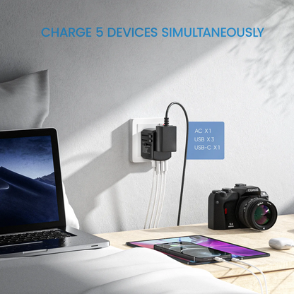 Ultimate Travel Power Hub Universal Adapter with USB Ports