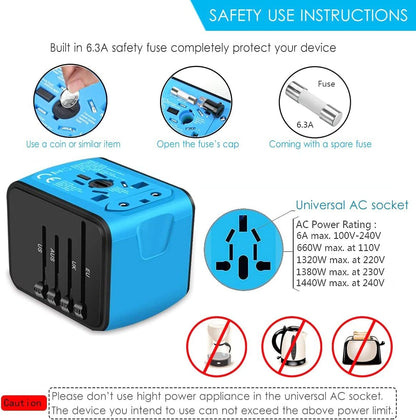 Ultimate Travel Power Hub Universal Adapter with USB Ports