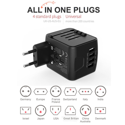 Ultimate Travel Power Hub Universal Adapter with USB Ports