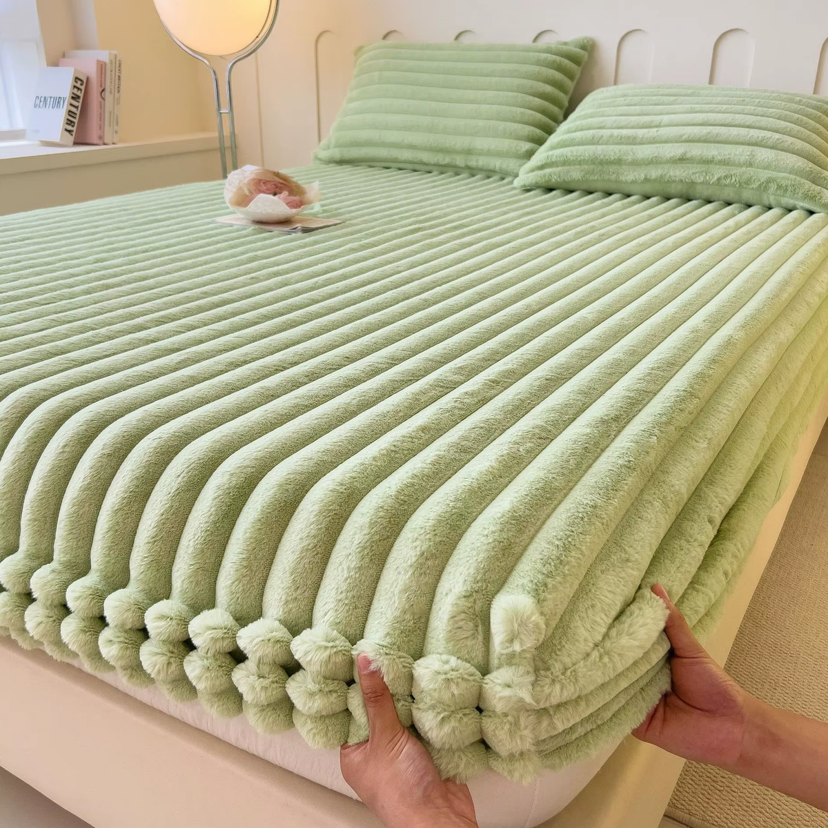 Ultra-Soft Ribbed Fitted Sheet with Secure Mattress Fit