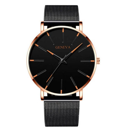 Ultra Thin Men’s Business Watch with Minimalist Stainless Steel Design