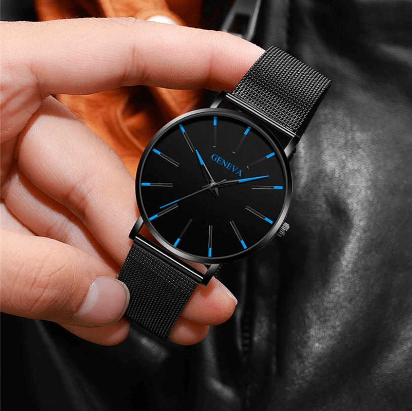 Ultra Thin Men’s Business Watch with Minimalist Stainless Steel Design