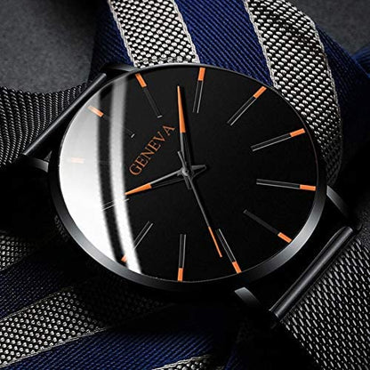 Ultra Thin Men’s Business Watch with Minimalist Stainless Steel Design