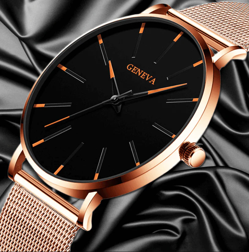 Ultra Thin Men’s Business Watch with Minimalist Stainless Steel Design