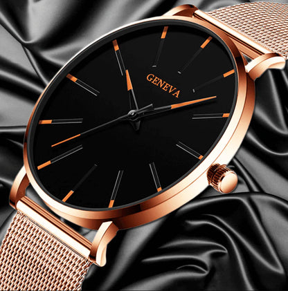 Ultra Thin Men’s Business Watch with Minimalist Stainless Steel Design