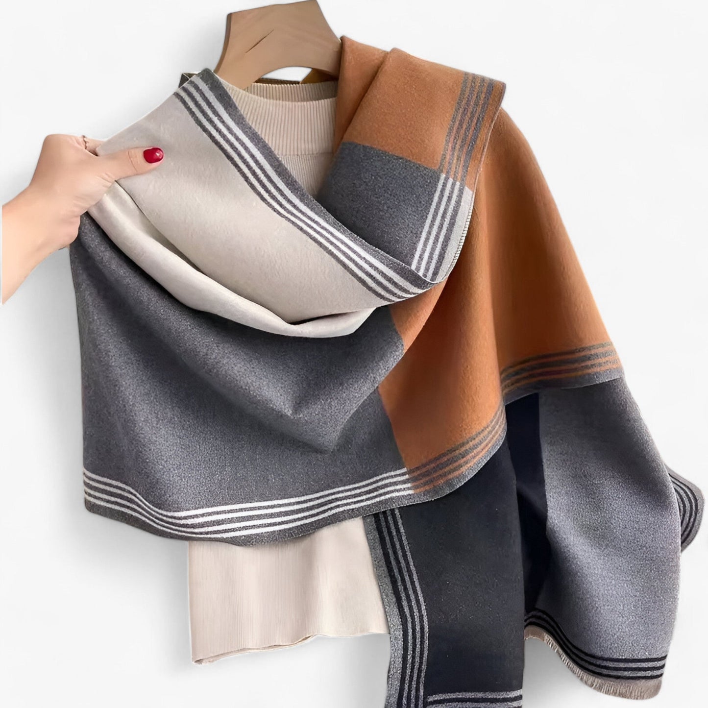 Valeria Luxe Cashmere Scarf with Soft Lightweight Fabric and Elegant Versatile Design