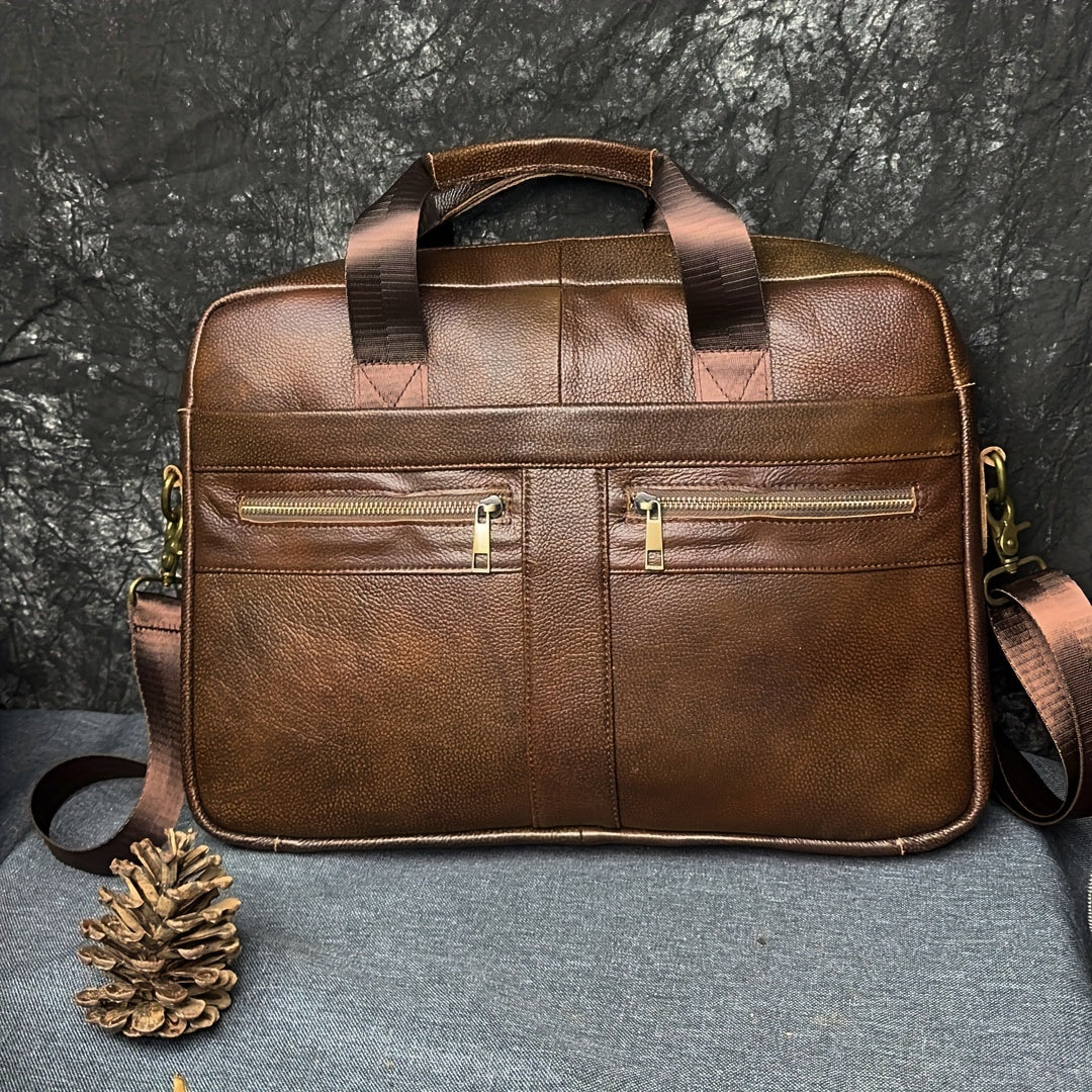 Ventolini echte leren heren schoudertas verstelbare crossbody