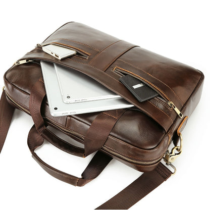 Ventolini echte leren heren schoudertas verstelbare crossbody