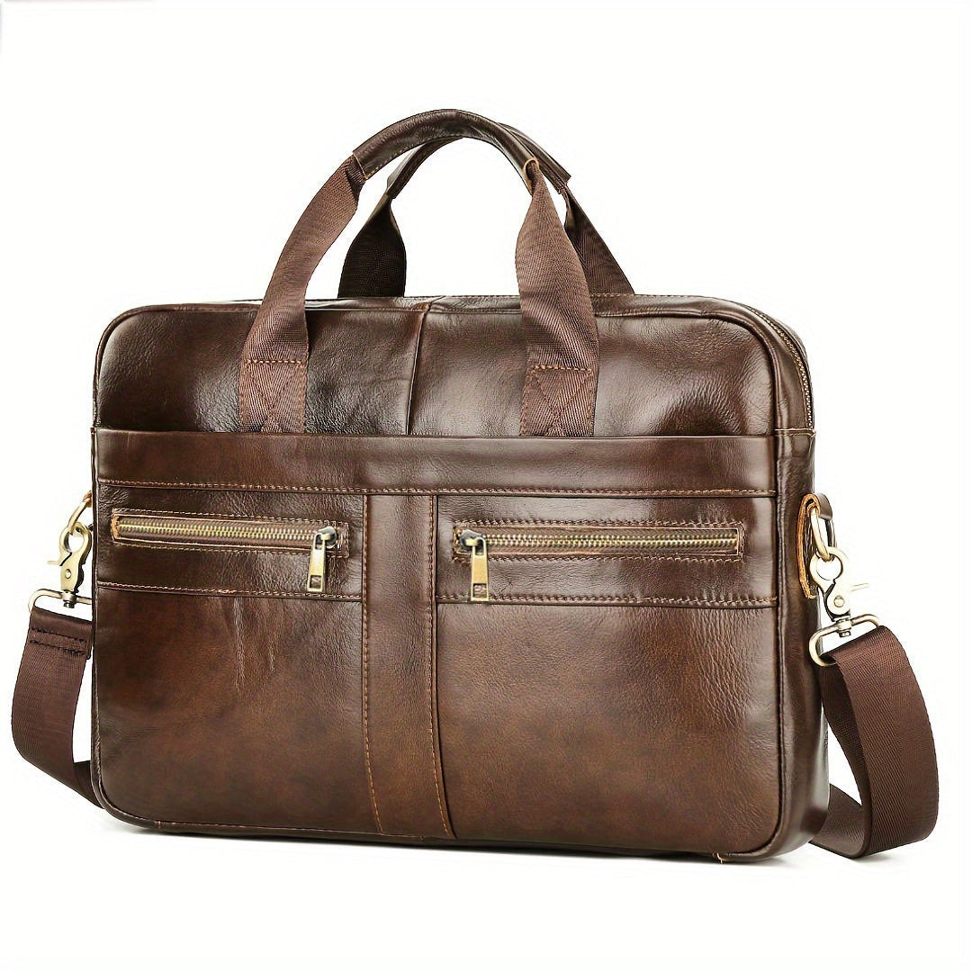 Ventolini echte leren heren schoudertas verstelbare crossbody