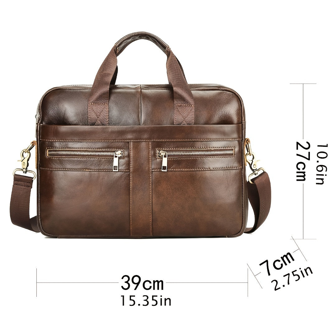 Ventolini echte leren heren schoudertas verstelbare crossbody