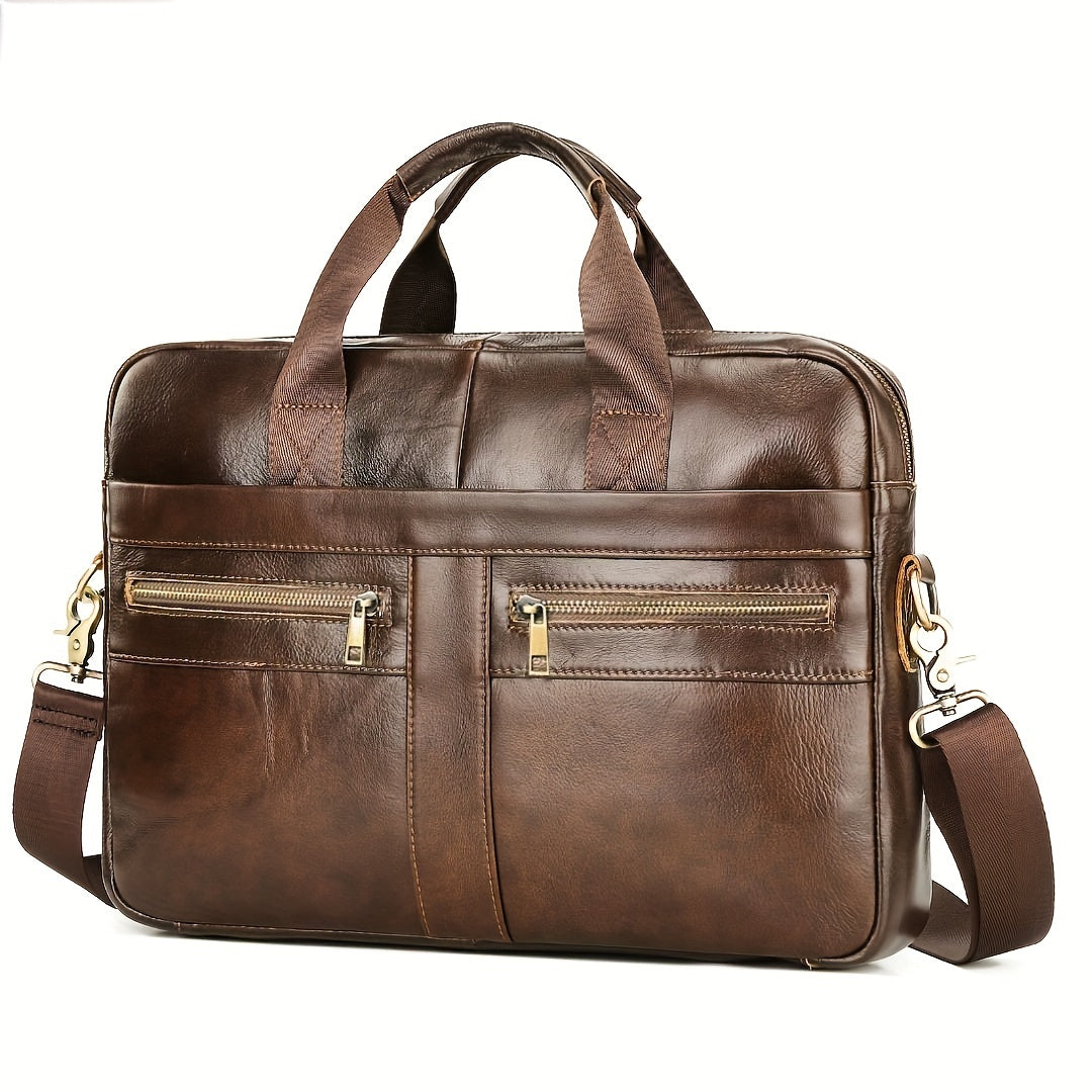 Ventolini echte leren heren schoudertas verstelbare crossbody