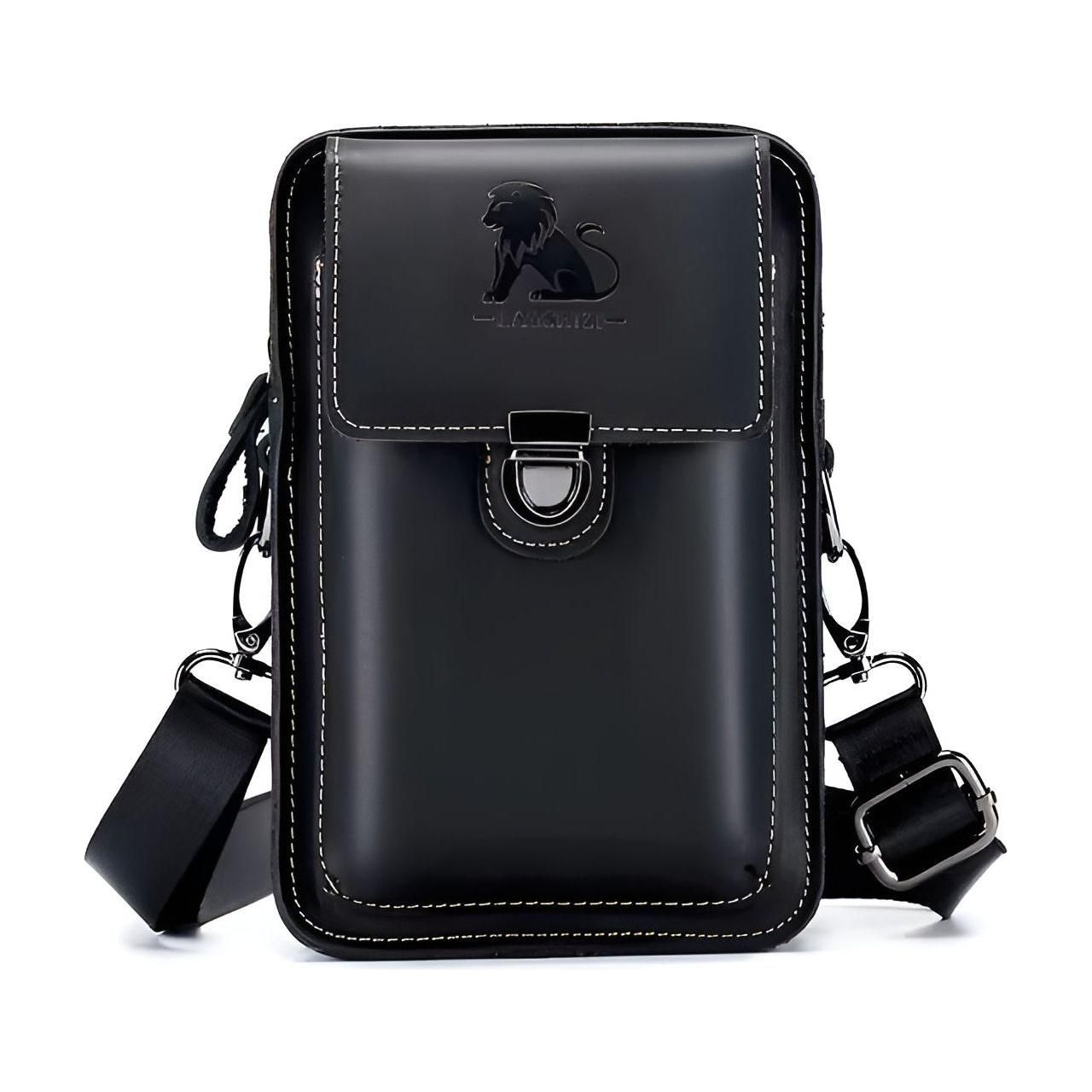 Vidal Mænds Læder Taljebælte Multi-lomme Crossbody