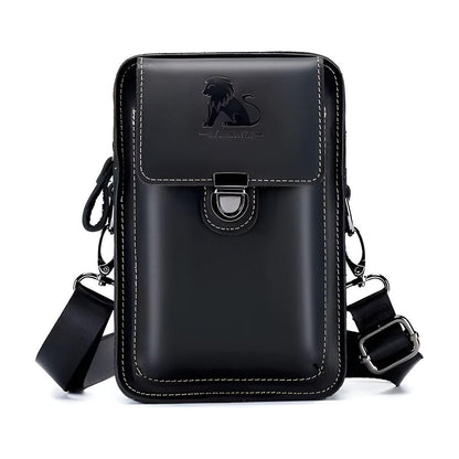 Vidal Mænds Læder Taljebælte Multi-lomme Crossbody