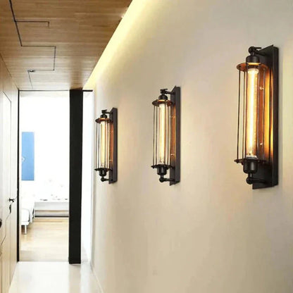 Vintage Matt Schwarze LED Wandleuchte