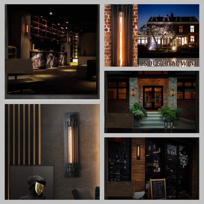 Vintage Matt Schwarze LED Wandleuchte
