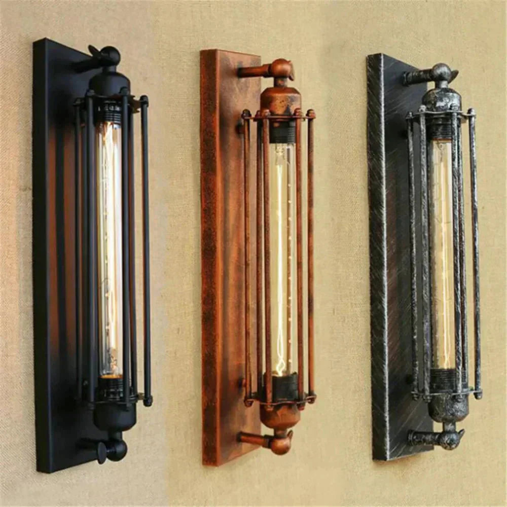 Vintage Matt Schwarze LED Wandleuchte