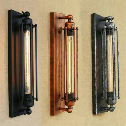 Vintage Matt Schwarze LED Wandleuchte
