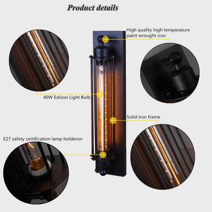 Vintage Matt Schwarze LED Wandleuchte