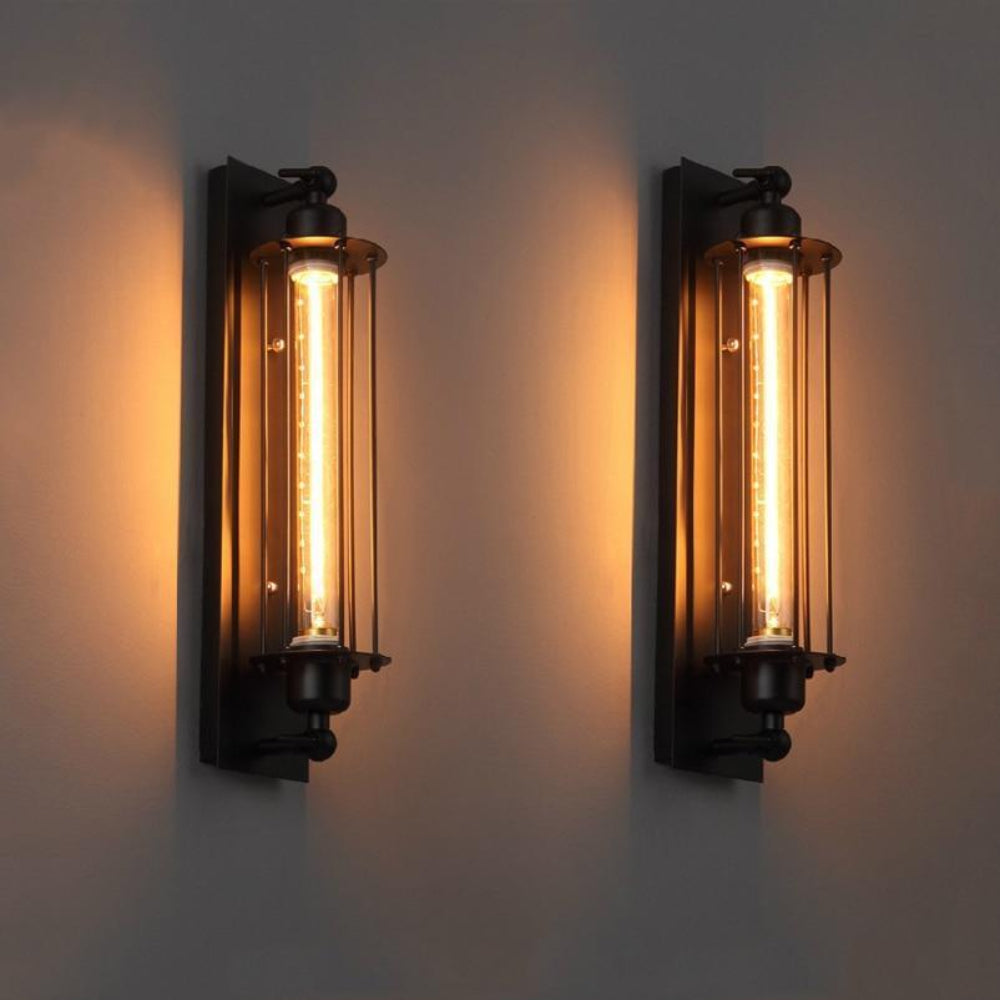 Vintage Matt Schwarze LED Wandleuchte