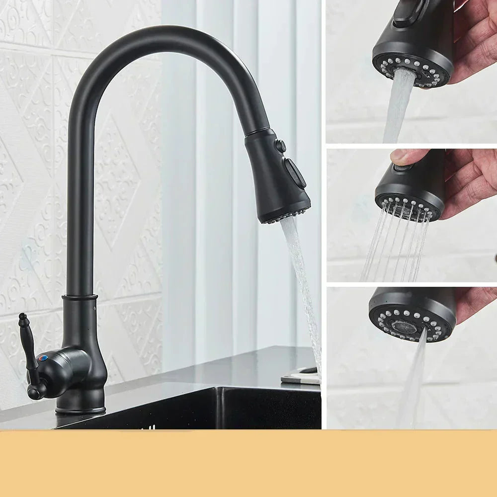 VintageTap Antique Brass Kitchen Faucet with Swivel Spout