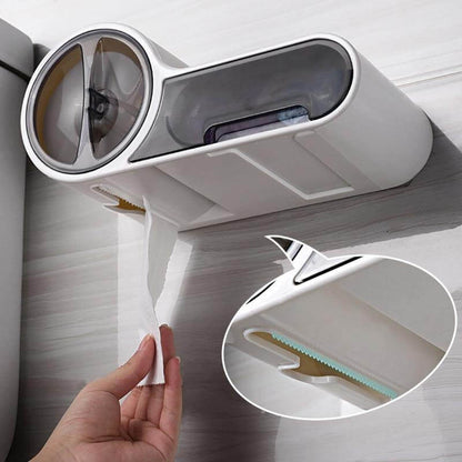 Uchwyt na papier toaletowy montowany na ścianie z nowoczesnym, oszczędzającym miejsce designem