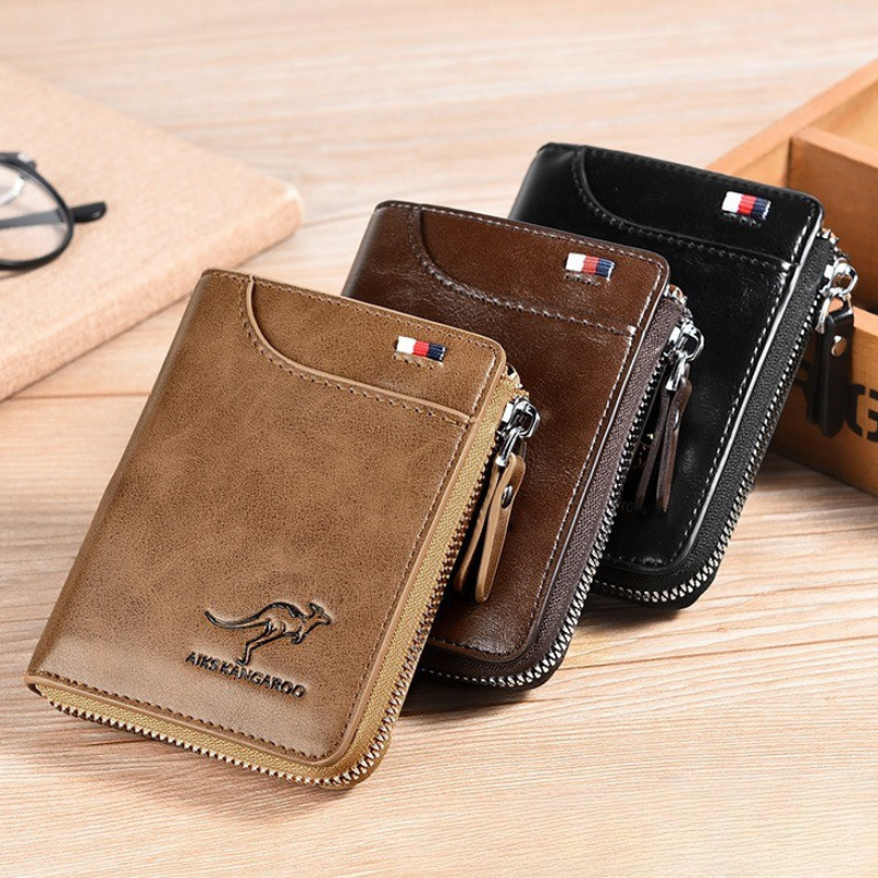 WalletPro Echtes Leder RFID-blockierendes Portemonnaie für Herren
