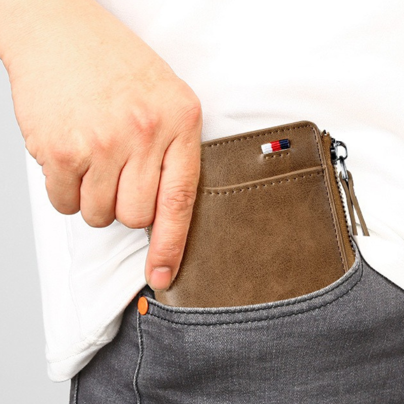 WalletPro Echtes Leder RFID-blockierendes Portemonnaie für Herren