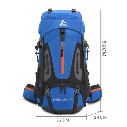 Waterdichte 60L outdoor rugzak – duurzaam en ruim voor wandelen en reizen