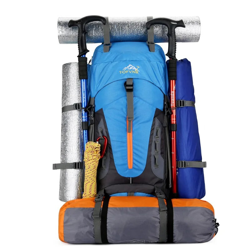 Waterdichte 60L outdoor rugzak – duurzaam en ruim voor wandelen en reizen
