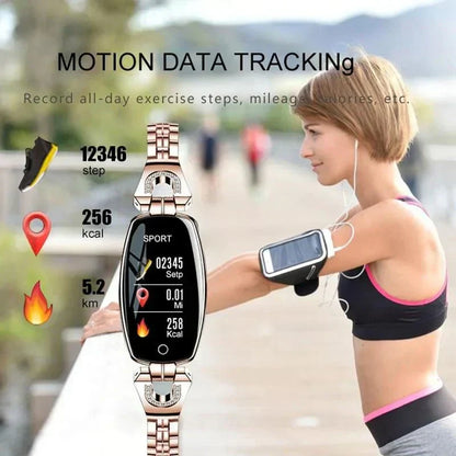 Wasserdichter Fitness-Tracker Smart-Armband mit Herzfrequenz- und Aktivitätsüberwachung für Frauen  