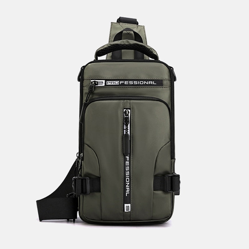 Waterproof Oxford Crossbody Bag Anti Theft Sling with USB Charging