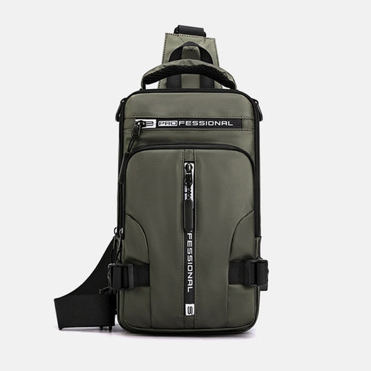Wasserdichte Oxford Umhängetasche diebstahlsicherer Sling mit USB-Ladeanschluss
