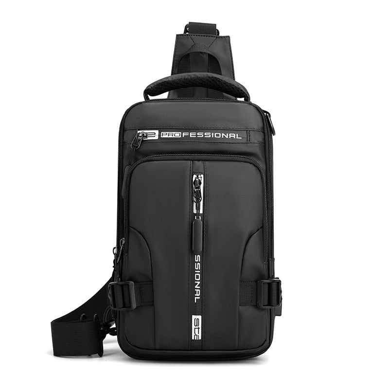 Waterproof Oxford Crossbody Bag Anti Theft Sling with USB Charging