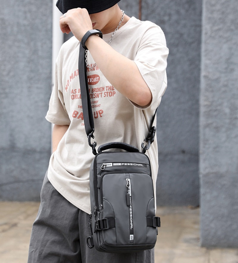 Waterproof Oxford Crossbody Bag Anti Theft Sling with USB Charging