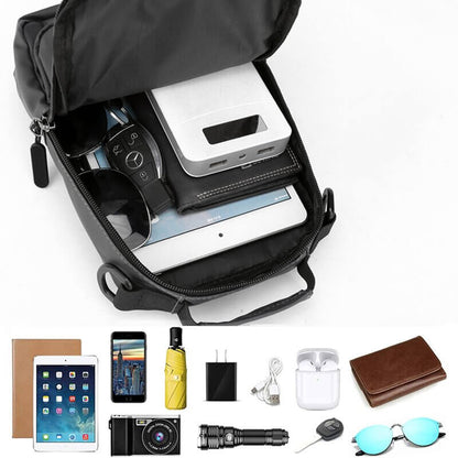 Waterproof Oxford Crossbody Bag Anti Theft Sling with USB Charging