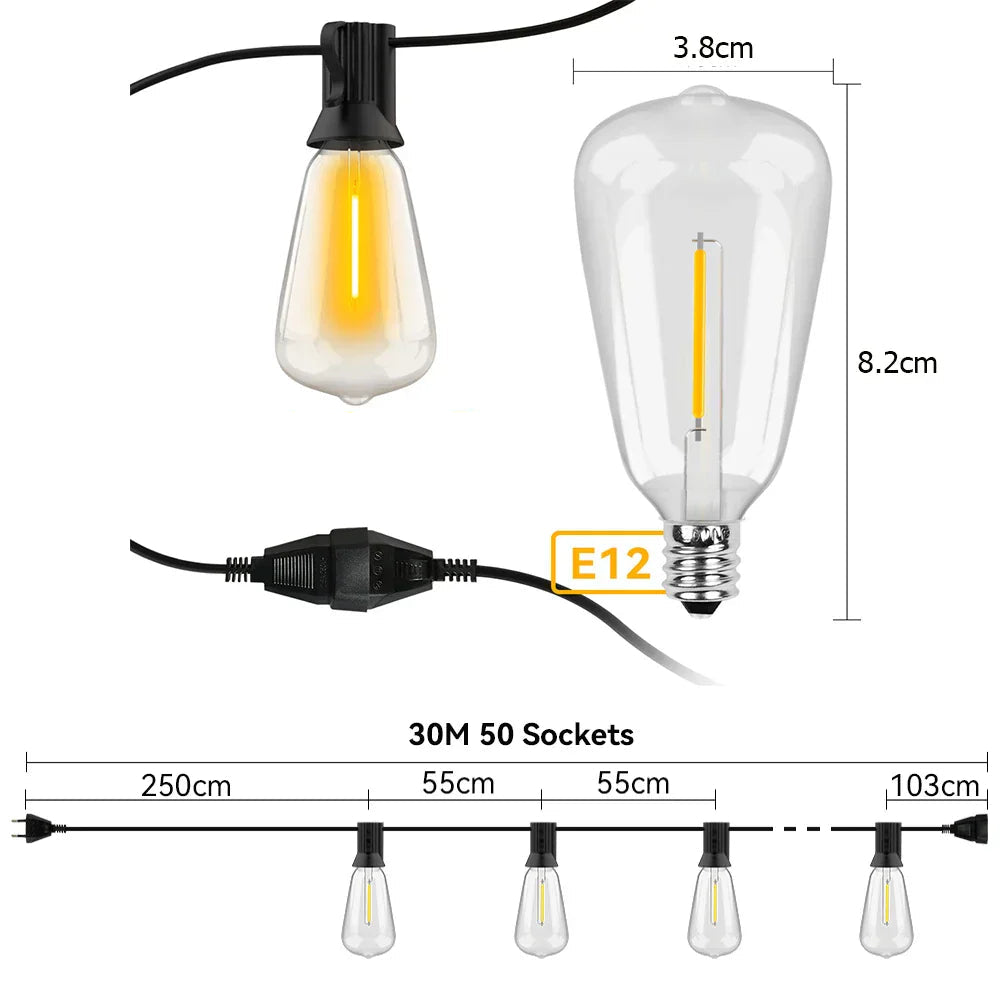 Weerbestendige buiten LED lichtsnoer tuin terras decoratie