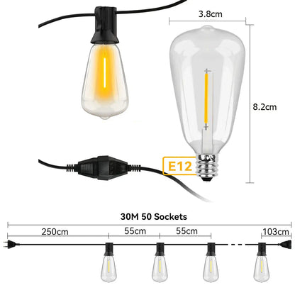 Weerbestendige buiten LED lichtsnoer tuin terras decoratie