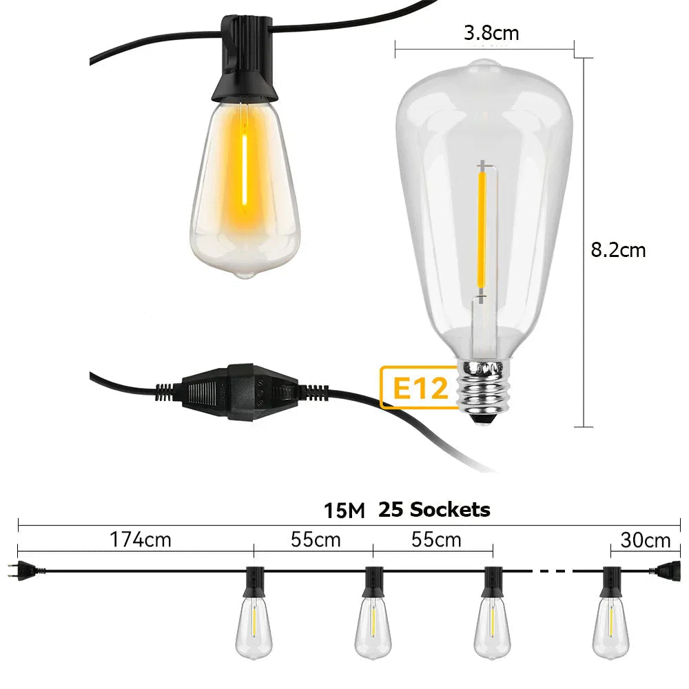 Weerbestendige buiten LED lichtsnoer tuin terras decoratie