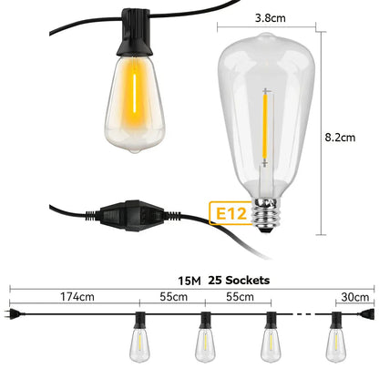 Weerbestendige buiten LED lichtsnoer tuin terras decoratie