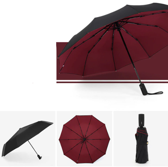 Winddichter Sturm-Regenschirm, kompakt, leicht, mit automatischem Öffnungsmechanismus  