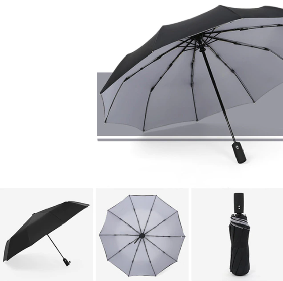 Winddichter Sturm-Regenschirm, kompakt, leicht, mit automatischem Öffnungsmechanismus  