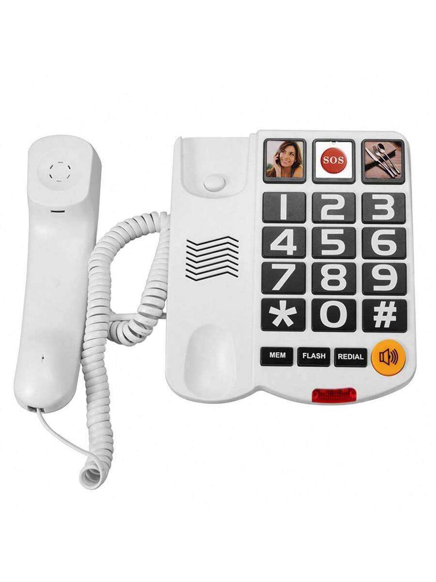 Kablet hjemmetelefon til ældre simpel holdbar fastnettelefon til nem opkald