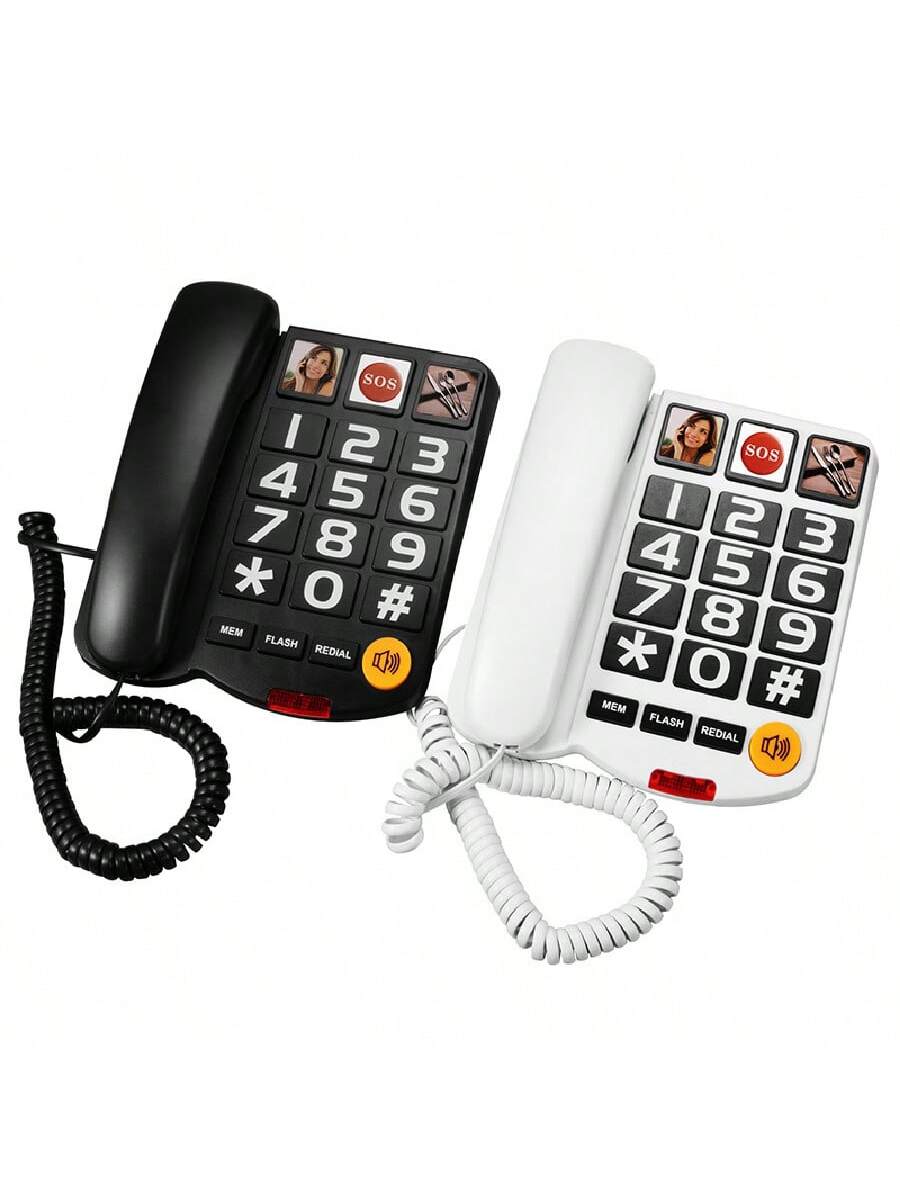 Kablet hjemmetelefon til ældre simpel holdbar fastnettelefon til nem opkald