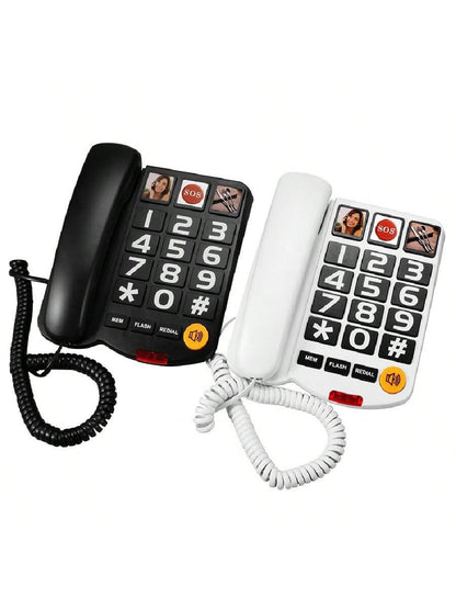 Kablet hjemmetelefon til ældre simpel holdbar fastnettelefon til nem opkald