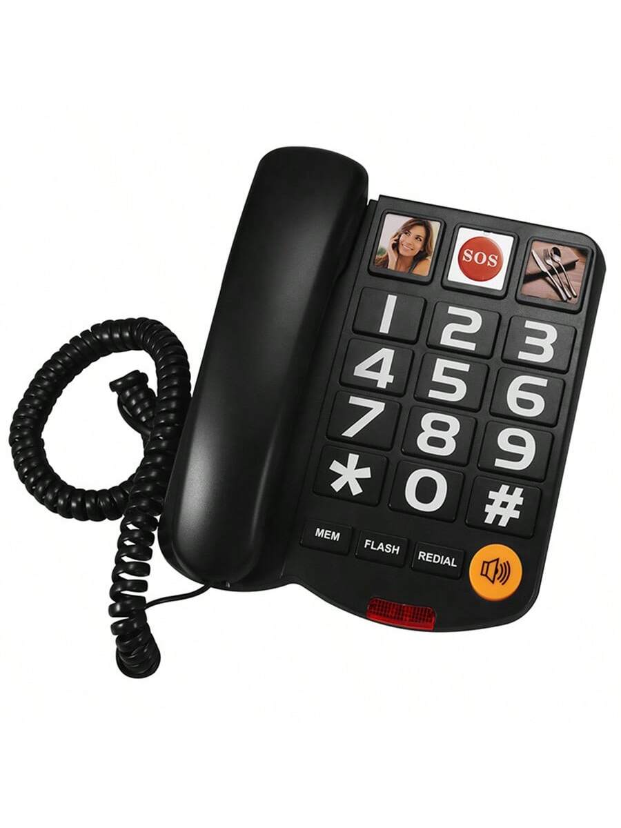 Kablet hjemmetelefon til ældre simpel holdbar fastnettelefon til nem opkald