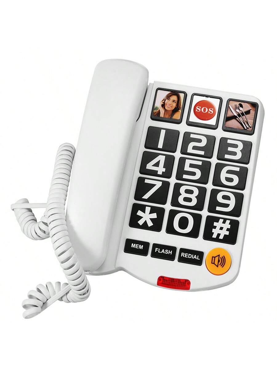 Kablet hjemmetelefon til ældre simpel holdbar fastnettelefon til nem opkald