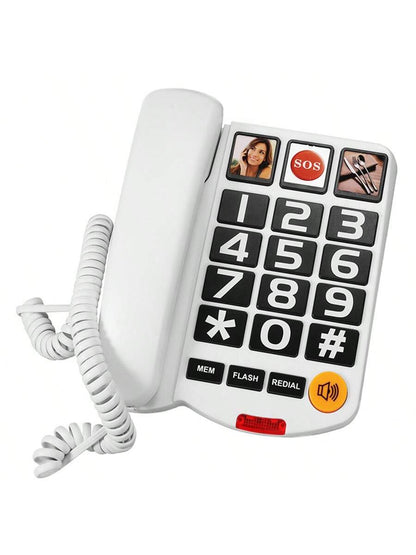 Kablet hjemmetelefon til ældre simpel holdbar fastnettelefon til nem opkald